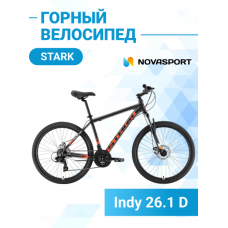 Велосипед Stark'21 Indy 26.1 D Shimano черный/оранжевый