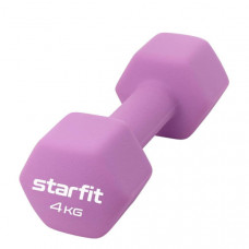 Гантель неопреновая STARFIT DB-201, 4 кг, фиолетовый пастель