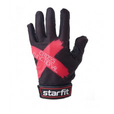 Перчатки для фитнеса STARFIT WG-104, с пальцами, черный/красный