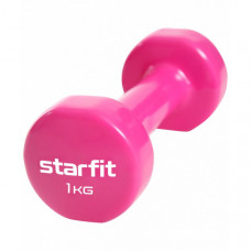 Гантель виниловая STARFIT DB-101, 1 кг, розовый